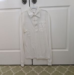 White American Apparel Long Sleeve Polo
